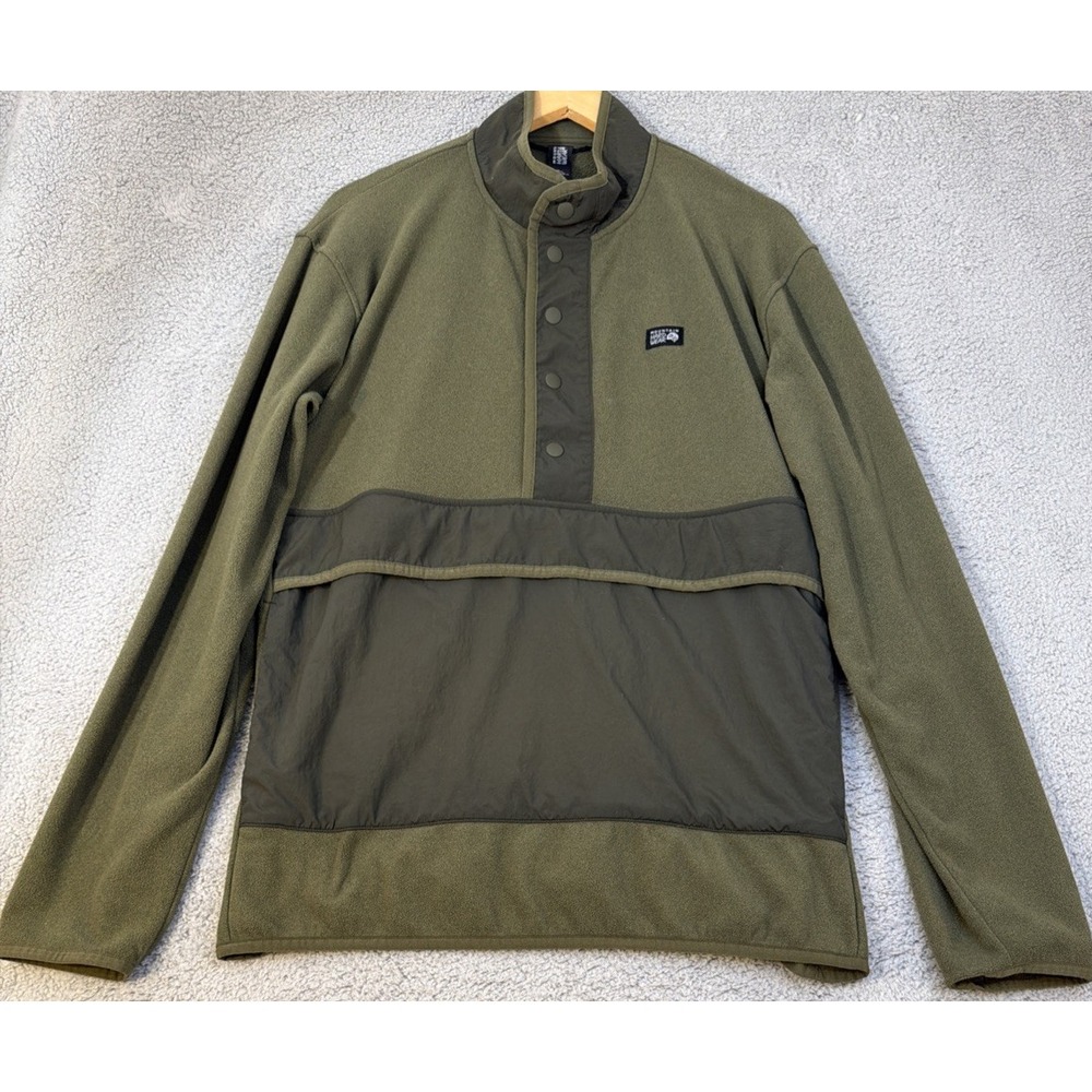 Mountain Hardwear Sweatshirt Mens Size XL Microchill Snap Fleece Pullover Green